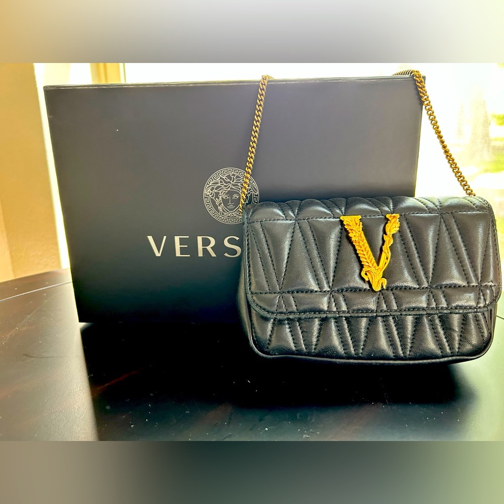 Versace Virtus Quilted Medallion Evening bag